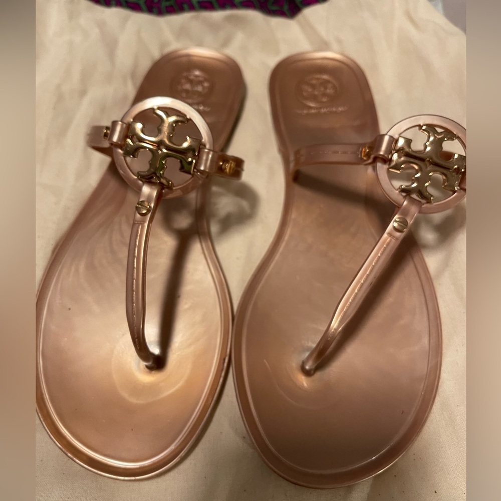 Tory Burch Rose gold jelly sandals